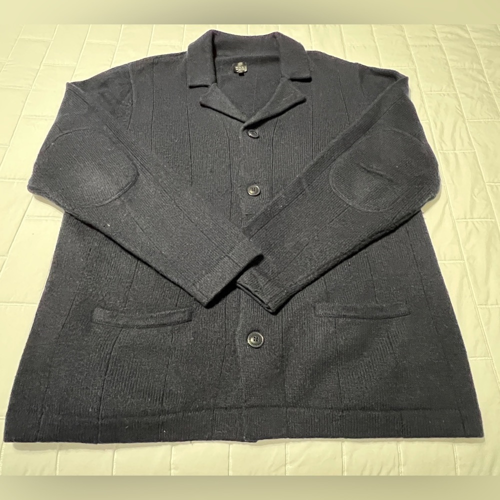 Men’s Navy Blue Size XXL Saks Fifth Avenue Cardigan Sweater Blazer-style Jacket